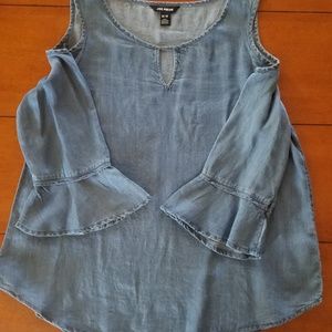 Joe Fresh chambray cold shoulder top
